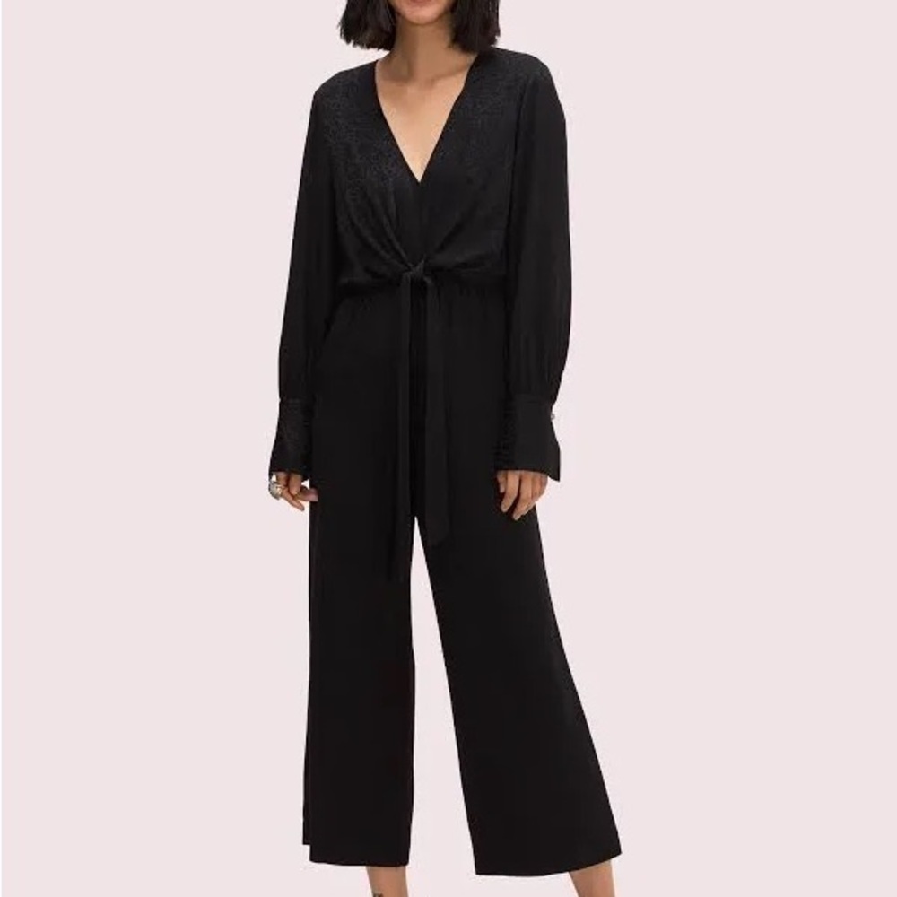 Kate Spade Elegant Black Jumpsuit with Front Tie